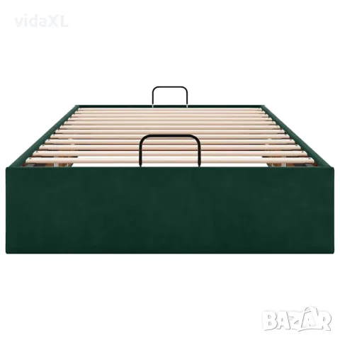 vidaXL Османска рамка за легло без матрак тъмнозелена 90x200 см кадифе, снимка 7 - Спални и легла - 56146975