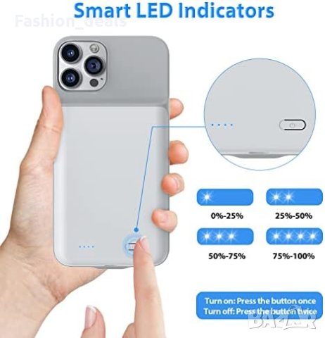 Нов калъф батерия за зареждане iPhone 14 Pro 6.1 инча, 6000mAh/Преносимо зарядно , снимка 7 - Аксесоари за Apple - 41262957
