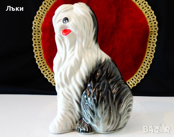 Порцеланова фигура,статуетка куче Бобтейл,печат. 