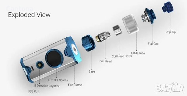 Електронна цигара/вейп Sigelei Chronus Shikra Gem Edition 200W TC, стартов комплект, снимка 6 - Електронни цигари - 40340315