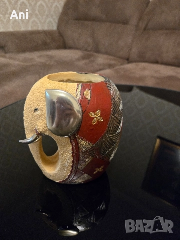 Ваза слонче 16см височина , снимка 2 - Декорация за дома - 52462097
