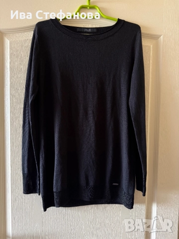 Нова памук памучна черна елегантна еластична 100 % оригинална маркова блуза Guess , снимка 3 - Блузи с дълъг ръкав и пуловери - 52566131