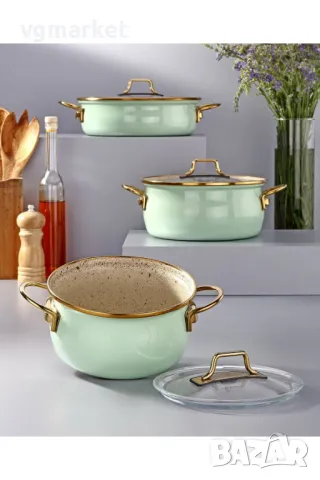 Комплект тенджери Bonera Vintage 6 части, снимка 3 - Съдове за готвене - 47841078