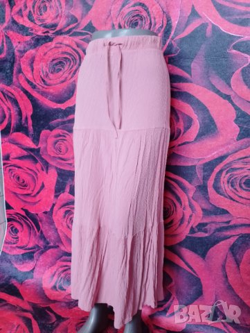 Розова дълга лятна пола Л, снимка 1