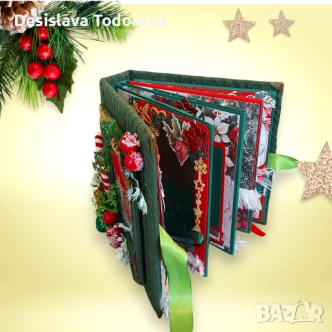 Изцяло ръчно изработен коледен албум за снимки , снимка 2 - Коледни подаръци - 52477915