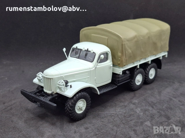 Зил 157К, бордови с тента, Авто история, 1:43, нов