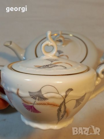 Бароков порцеланов чайник захарница и латиера Чехословакия , снимка 4 - Сервизи - 40835248