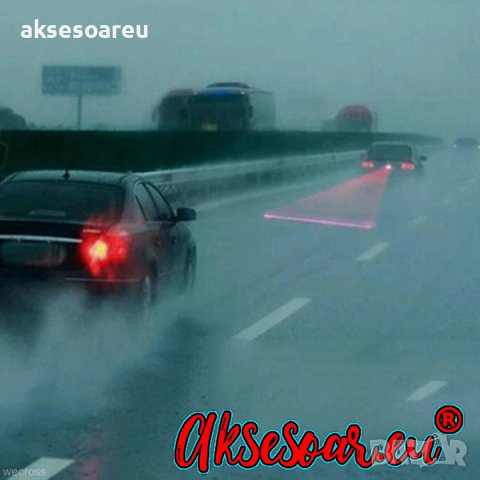 Автомобилна Задна LED лазерна светлина за мъгла лазер против сблъсък Предупредителна спирачна лампа , снимка 6 - Аксесоари и консумативи - 41453877