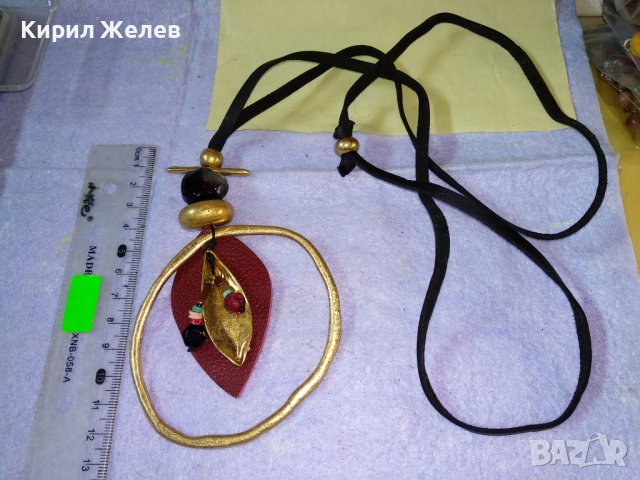 ДЕБЕЛО ПОЗЛАТЕНО ЕТНО - АРТ ФЛОРАЛНО КОЛИЕ МЕДАЛЬОН 34671, снимка 4 - Колиета, медальони, синджири - 39201030