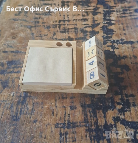 календар вечен настолен с поставка за телефон, 2 пишещи средства и хартиено кубче от бамбук, снимка 6 - Ученически пособия, канцеларски материали - 53138938