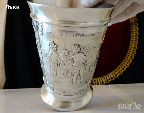 Чаша от калай,халба 300 мл.,Баварските пощи. , снимка 6 - Антикварни и старинни предмети - 51571116