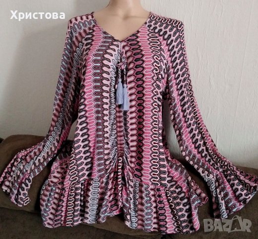 Цветна туника с издължен гръб, AMISU, L/XL