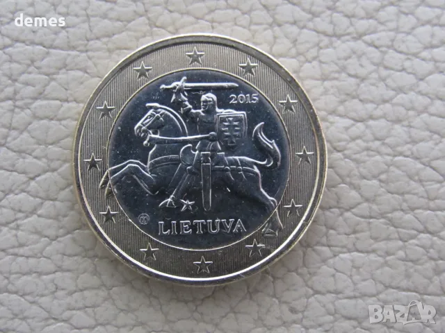 1 евро-Литва, 2015 г, перфектна, 165D, снимка 3 - Нумизматика и бонистика - 56036356