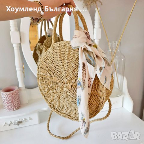Стилна плетена дамска сламена Еко чанта, снимка 6 - Чанти - 41059988