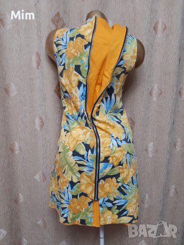 М Рокля с две лица в жълто с цветя и в оранжево &, снимка 9 - Рокли - 41303540