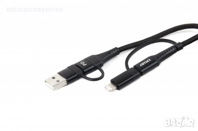 3000052644 Мултикабел за телефон USB C-USB C iOs USB A FullLINK 100см UC-15 02547, снимка 3 - Аксесоари и консумативи - 34470877