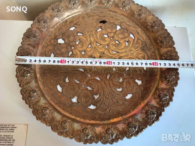 Страхотен Стар Бронзов Поднос, снимка 6 - Антикварни и старинни предмети - 51205747