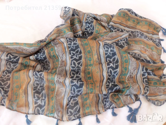 Дамски шал, лилав. Красив дамски шал., снимка 5 - Шалове - 35513789