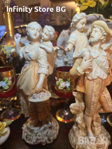 🌟✨ Volkstedt Germany – “Семейството” от Richard Eckert & Co., Circa 1894 ✨🌟, снимка 2 - Антикварни и старинни предмети - 53465272