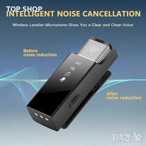 Нови 2 броя Безжични Микрофони  с Кутия за Зареждане iPhone и iPad, снимка 4 - Микрофони - 49321334