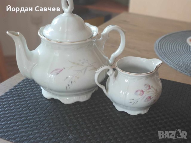 Красив порцеланов сервиз за чай Коста Йорданов, снимка 11 - Сервизи - 42521868