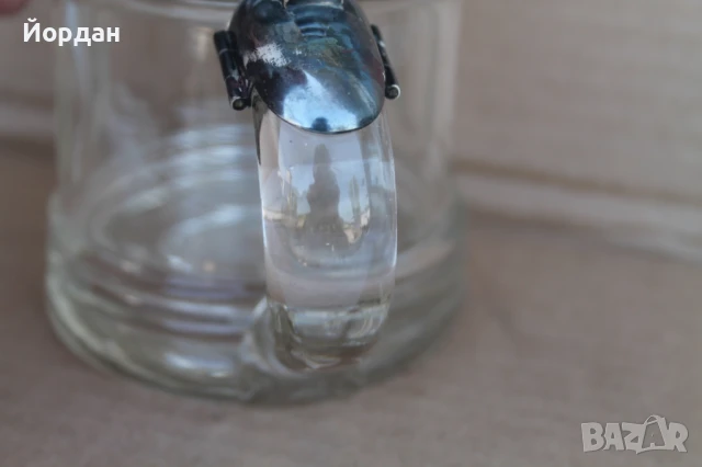 Немска кристална халба за бира с посребрена капачка, снимка 10 - Колекции - 50715027