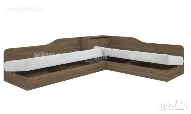 Ъглови легла с ракла -Сити 2001 в цвят дъб сонома., снимка 3 - Мебели за детската стая - 47376538