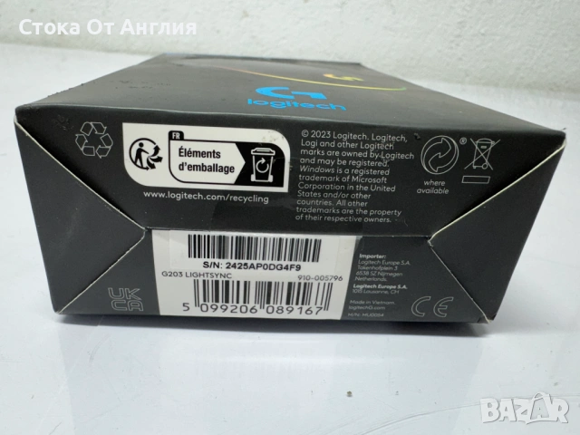 Мишка Logitech G203, USB, гейминг, RGB подсветка, черна, снимка 6 - Клавиатури и мишки - 53821951