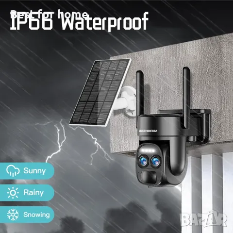 BEENOCAM 4K соларна автономна въртяща се камера със соларен панел, снимка 7 - Камери - 47780093