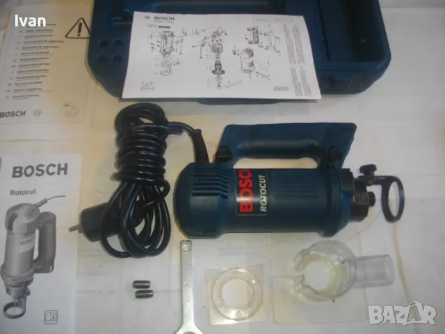 САЩ Оригинална ЕЛЕКТРИЧЕСКА ФРЕЗА ЗА КАНТОВЕ ПРАВ ШЛАЙФ BOSCH ROBOCUT Профи Синя серия НОВА Комплект, снимка 4 - Други инструменти - 47662101