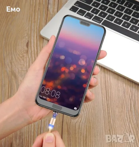 Магнитен кабел Uslion 3 в 1 За зареждане на Телефони, Таблети, и др. Micro USB, снимка 2 - USB кабели - 47980056