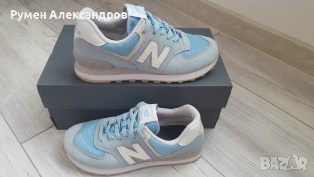 Сини дамски велурени маратонки New Balance 574 Classic р-р EUR38