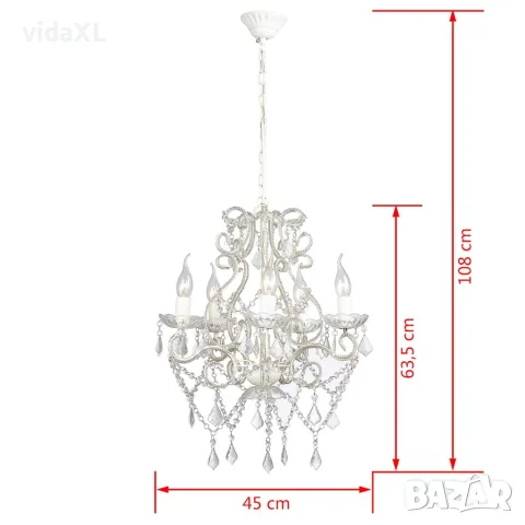 vidaXL Полилей с 2800 кристала, Е14, снимка 5 - Полилеи - 56147685