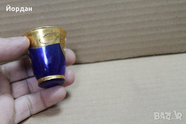 Стъклена чаша с позлата Бохемия , снимка 4 - Сервизи - 35713829