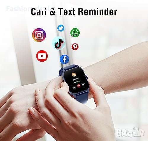 Нов Смарт часовник 1,85 инча Мъже Жени за Android iOS Спорт Подарък , снимка 5 - Смарт гривни - 41999882