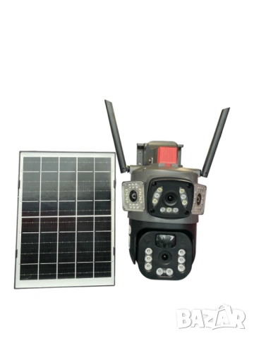 Соларна камера LYLU със SIM карта 4 лещи 41 диод с аларма  App: V380 Pro, снимка 2 - IP камери - 53365915