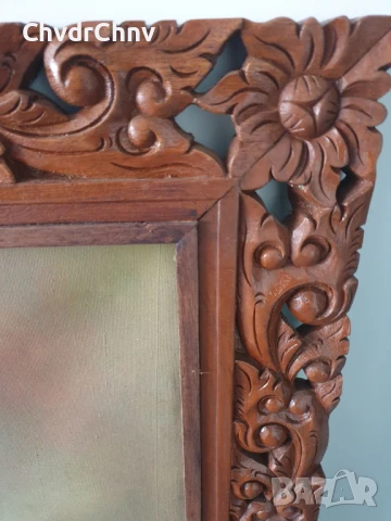 102x66см/голяма испанска картина масло върху платно/женски портрет/прислужница/дървена рамка, снимка 9 - Картини - 50702091