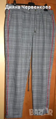 👖 Дамски летен панталон каре – бяло, черно и сиво; 3XL÷4XL | БГ № 52÷54, снимка 2 - Панталони - 41901134