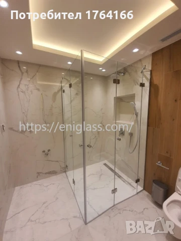 Стъклен сгъваем параван тип хармоника с матирани стъкла, снимка 2 - Душ кабини и вани - 47894376