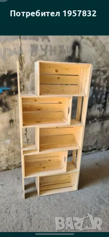 Дървен стелаж разтегателен/ хармоника ръчна изработка