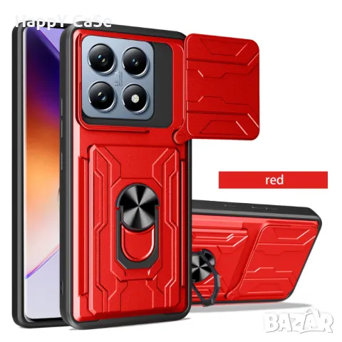 Xiaomi 14T / 14T Pro / RING CARD SLOT Удароустойчив кейс гръб калъф с магнит, снимка 10 - Калъфи, кейсове - 48226858