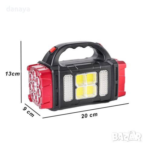3770 Мощен ярък соларен фенер с дръжка LED COB светлина 38 W, снимка 12 - Къмпинг осветление - 41162922