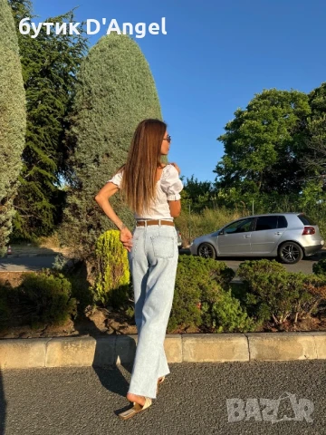 Кокетна блуза в бяло с къдрички, снимка 7 - Корсети, бюстиета, топове - 50786996