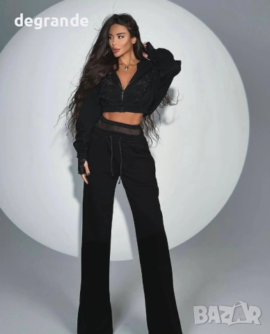 Дамски комплект с камъни наличен в два цвята, снимка 4 - Спортни екипи - 51572489