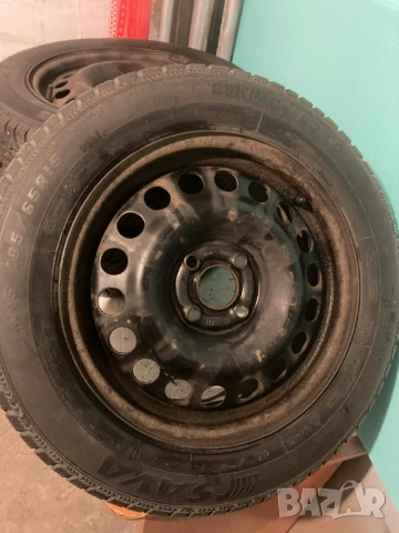 4 бр железни джант OPEL  за Опел 4x100 15 цола + подарък зимни гуми и тасове , снимка 4 - Гуми и джанти - 53393086