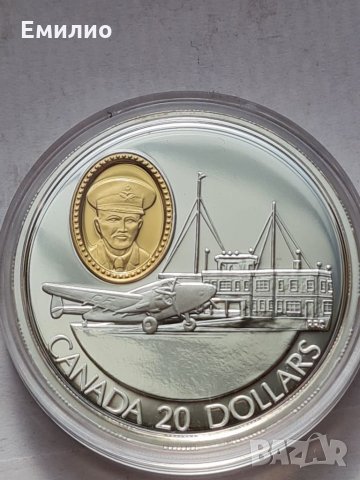 CANADA 🇨🇦  $ 20 DOLLARS 1993 год.SILVER PROOF & 24K GOLD  , снимка 1 - Нумизматика и бонистика - 35819830