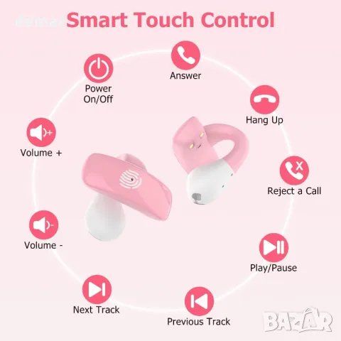 Детски безжични слушалки Giveet, Open Ear за тийнейджъри, деца (сини, розови), снимка 8 - Безжични слушалки - 47319767