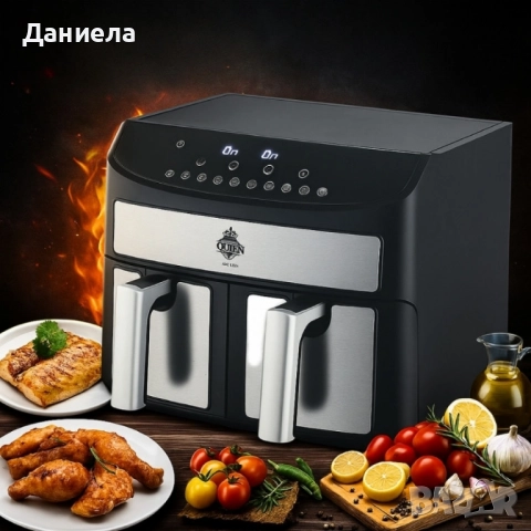 Двоен Air Fryer 7L, 2400W , снимка 2 - Фритюрници - 51915012