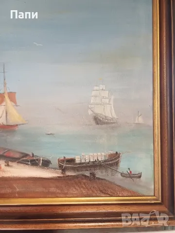 Стара маслена картина в/у платно. , снимка 3 - Картини - 48150356