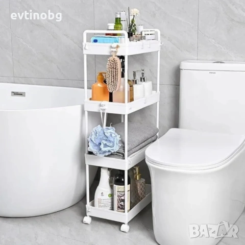 Компактна дизайнерска количка-етажерка за организиране на баня и кухня, снимка 3 - Аксесоари за кухня - 53809400